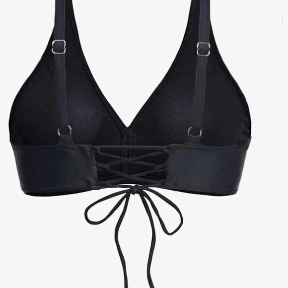 Full Coverage Bikini Top/Sports Bra. NWOT. XXL. Black - Picture 4 of 4